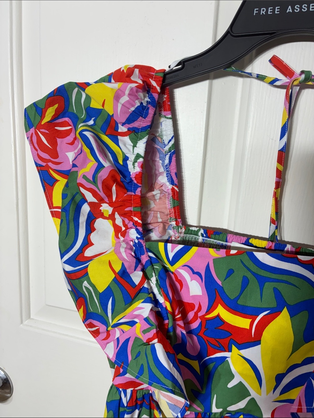 Mix Ruffle Square Neck Mini Dress - Picture 4 of 4